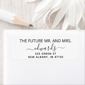 Etiqueta Elegante Wedding Return Address Future Sr. e Sra.