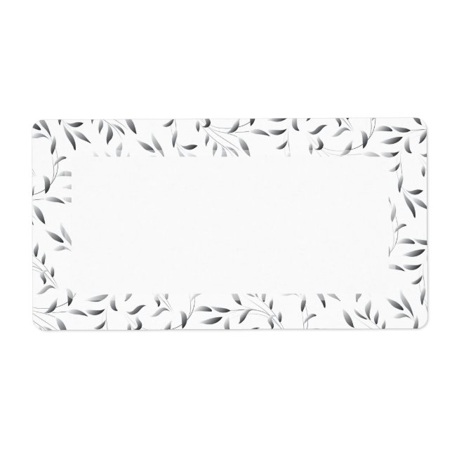 Etiqueta Elegante Willow Leaf Pattern (Frente)