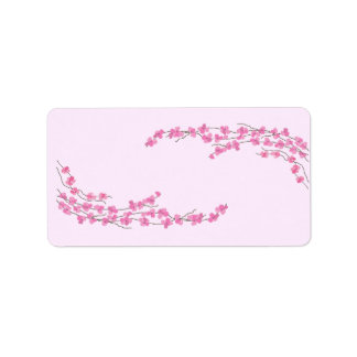 Etiqueta Elegantes Flores Cor-de-Rosa