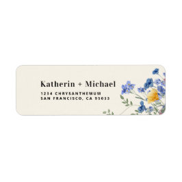 Etiqueta Elegantes Flores Silvestres Aquarela Prado Casamen