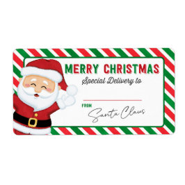 Etiqueta Elf De Natal Do Papai noel Gift Sticker