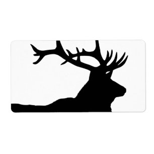 Etiqueta Elk Head Silhouette