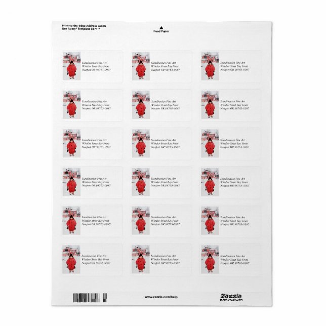 Etiqueta Em pé na neve do inverno (Toda a folha)