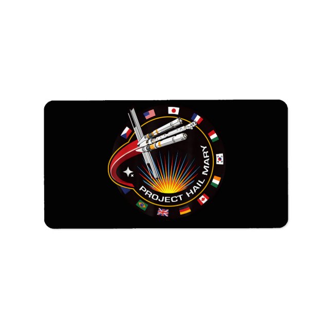Etiqueta Emblema de Missão Espacial (Frente)