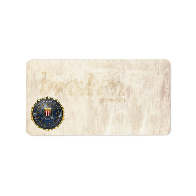 Etiqueta Emblema do FBI (Frente)