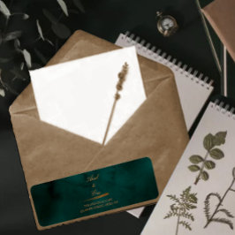Etiqueta Emerald Green - Endereço de devolução de casamento