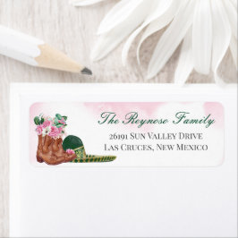Etiqueta Emerald Green Sombrero Floral cor-de-rosa