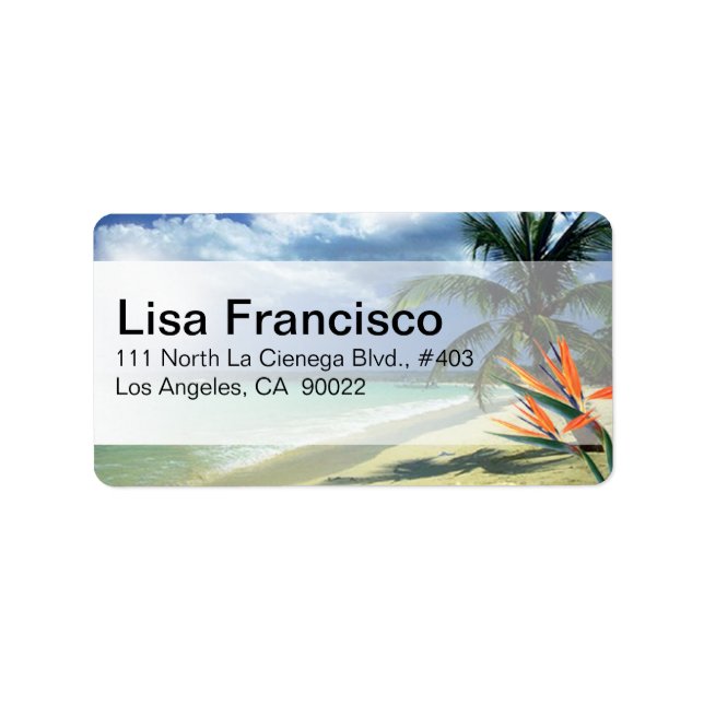 Etiqueta Emerald Waters Tropical Beach Havaí Jamaica (Frente)