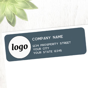 Etiqueta Empresa de Logotipo Simples Endereço de Devolução