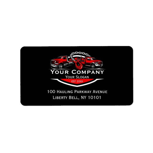 Etiqueta Empresa de reboque profissional, serviço de cabele (Frente)