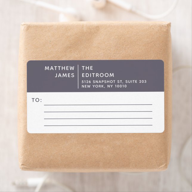 Etiqueta Empresa simples e mínima de Cinzas roxas (Insitu)