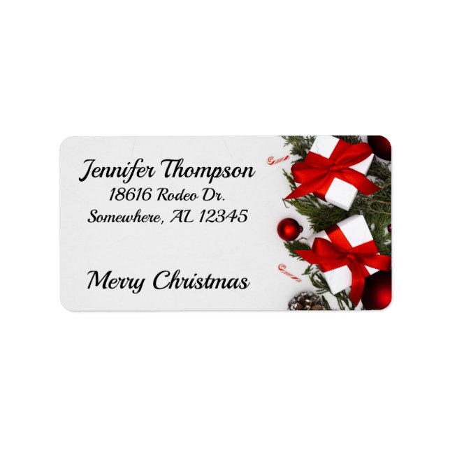Etiqueta Encantado e feliz endereço de Natal (Frente)