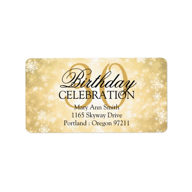 Etiqueta Endereço 30 Dourado Winter Wonderland (Frente)