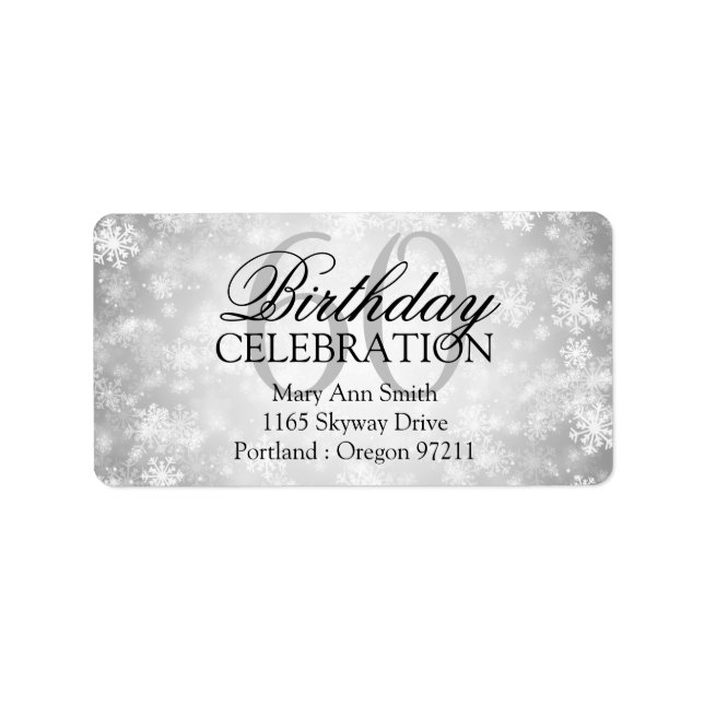 Etiqueta Endereço 60th Silver Winter Wonderland (Frente)