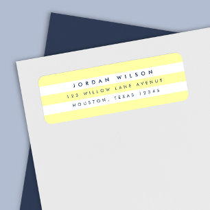 Etiqueta Endereço amarelo e branco Pastel formal das