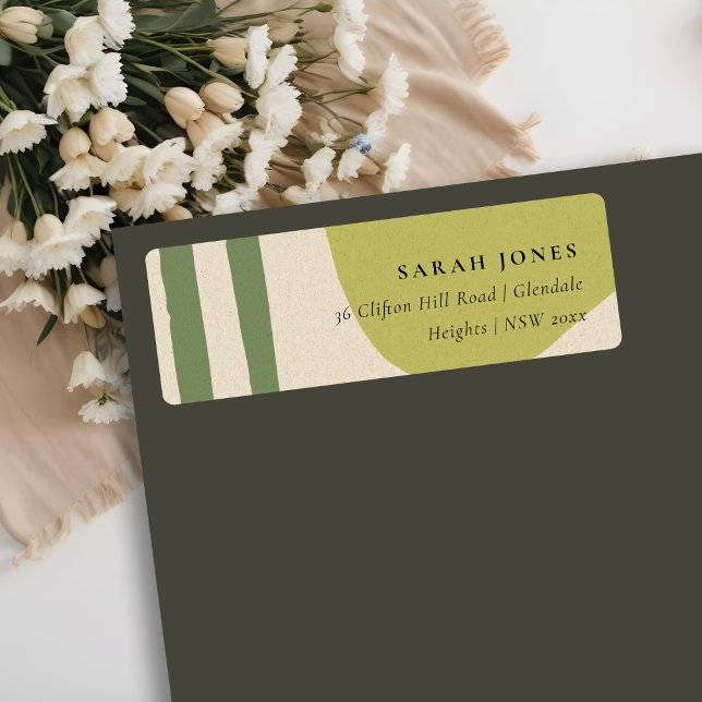 ETIQUETA ENDEREÇO ARTÍSTICO MODERNO DO VERDE LIMÃO KRAFT (Criador carregado)