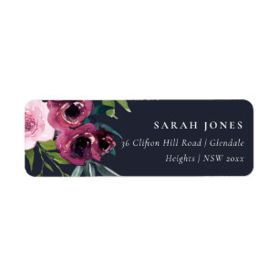 ETIQUETA ENDEREÇO BRIGHT MARINHO BLUSH BURGUNDY FLORAL BUNC