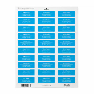 Etiqueta Endereço Clássico Moderno Minimalista do Nome Azul