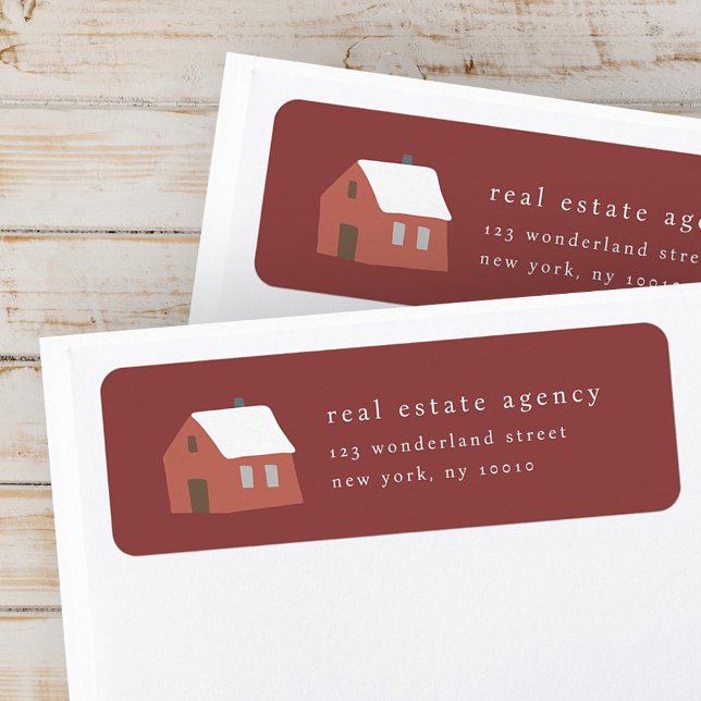 Etiqueta Endereço Comercial de Imóveis Moderno Simples (Criador carregado)