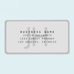 Etiqueta Endereço Comercial em Monograma do Modern Faux