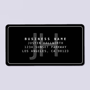 Etiqueta Endereço Comercial em Monograma do Modern Faux