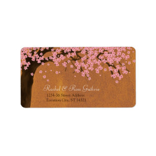 Etiqueta Endereço da aguarela de Sakura da flor de
