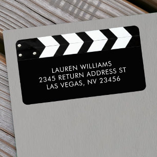 Etiqueta Endereço da Clapboard de Filme de Cinema