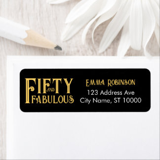 Etiqueta Endereço da Festa de Aniversário "50 e Fabuloso"