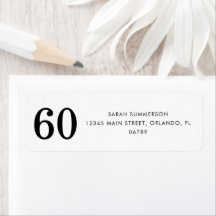 Endereço da Festa de Aniversário de 60 Anos Preto 