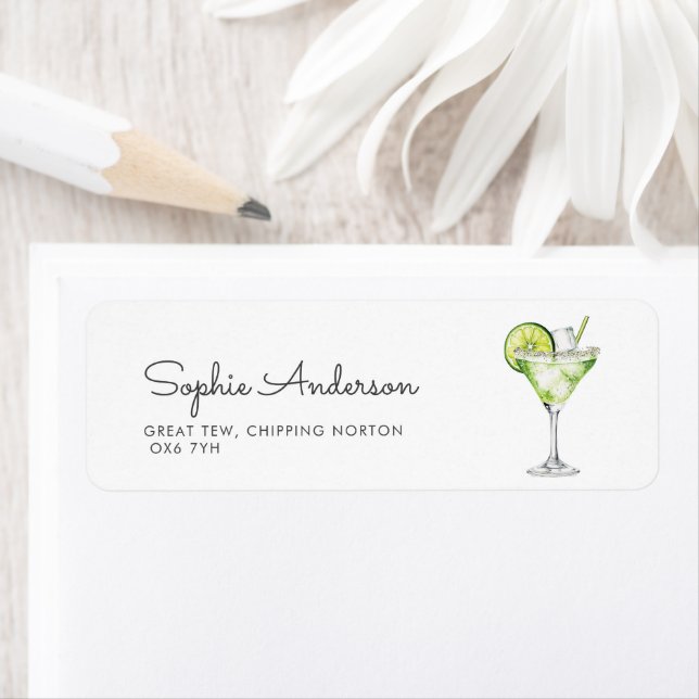 Etiqueta Endereço da Festa de Noivado da Margarita (Insitu)