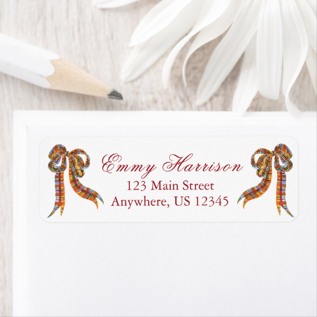 Etiqueta Endereço da Xadrez de Natal com Aquarela (Insitu)