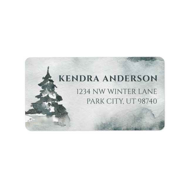 Etiqueta Endereço das Flores de Aquarela (Frente)