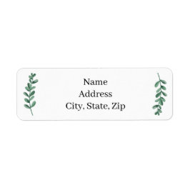 Etiqueta Endereço das Folhas Verdes Clássicas Elegante de A