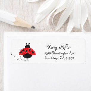 Etiqueta Endereço das Raparigas Red Ladybug