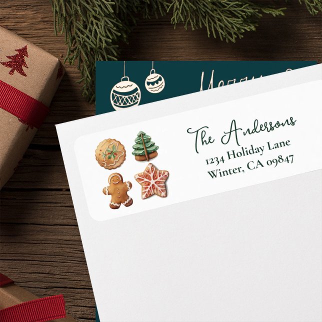 Etiqueta Endereço de Bolinhos de Natal para Confeitaria de  (Criador carregado)