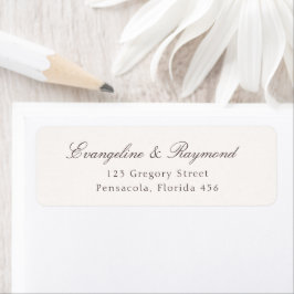Etiqueta Endereço de Casamento com Letra Elegante Rococó