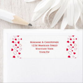 Etiqueta Endereço de Casamento do Dia de os namorados Red H