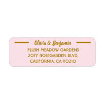 Endereço de Casamento Escrito à Mão em Rosa Simple
