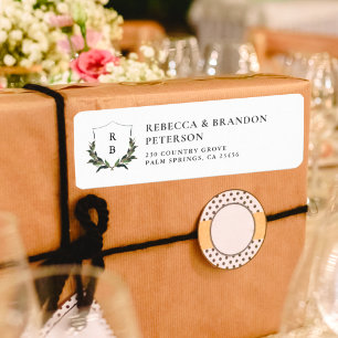 Etiqueta Endereço de casamento floral vintage caprichoso ch