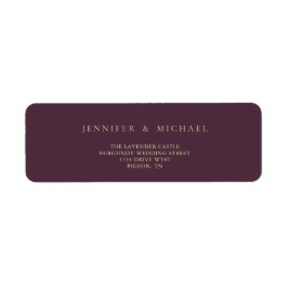 Etiqueta Endereço de casamento Midnight Fig & Champagne