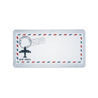 Etiqueta Endereço de correspondência de 1,25"x2,75" no aviã