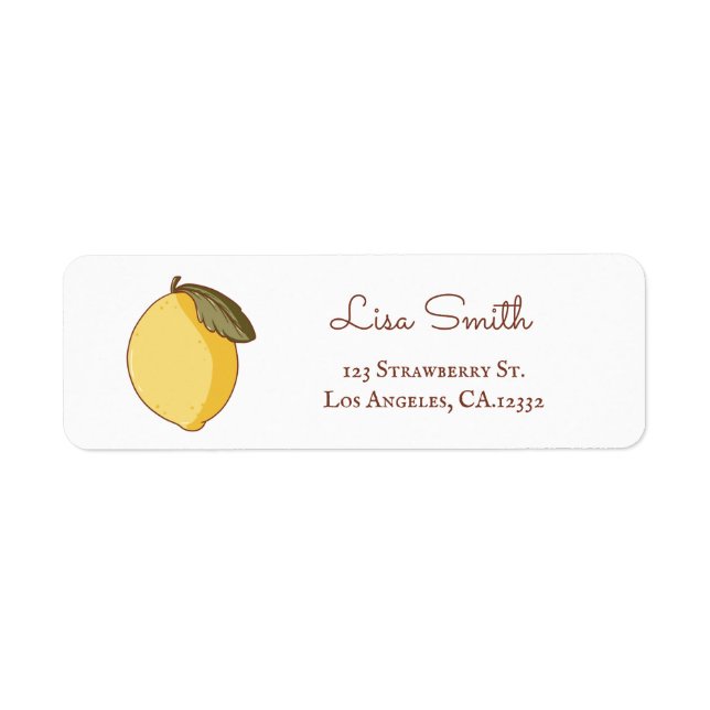 Etiqueta Endereço de Devolução Amarelo Limão Moderno (Frente)