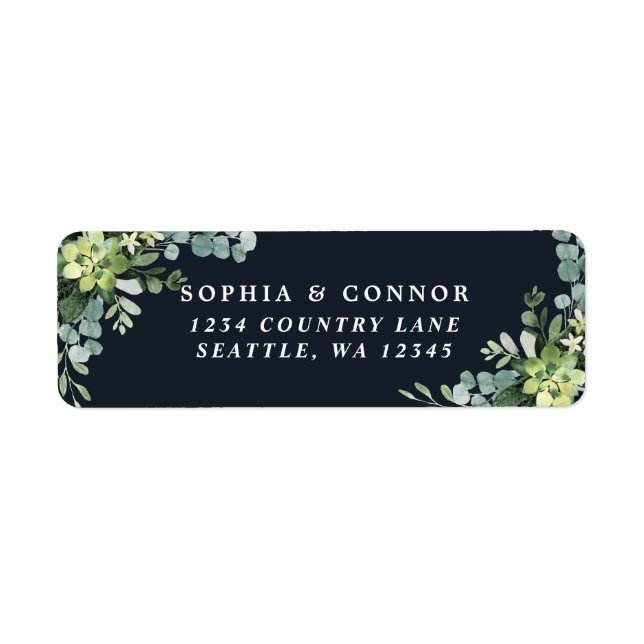 Etiqueta Endereço de Devolução Azul com Êxito do Marinho da (Frente)