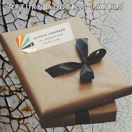 Etiqueta Endereço de devolução boho amarelo laranja azul En