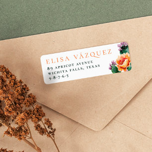 Etiqueta Endereço de Devolução Boho Deserto Cactus & Flores