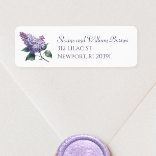 Etiqueta Endereço de devolução Bonito da ramificação Lilac