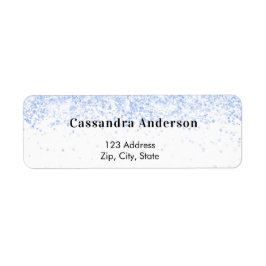 Etiqueta Endereço de devolução brilhante azul branco