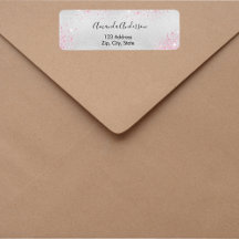 Endereço de devolução brilhante rosa prateado