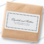 Etiqueta Endereço de Devolução Clássica Simples Elegante<br><div class="desc">Composto de simples quadros revestidos de hetero com script cursivo clássico e tipografia serif. Esses elementos são simples,  eternos e clássicos. Este foi projetado pelo White Paper Birch Co. exclusivo para Zazzle. Disponível aqui: http://www.zazzle.com/store/whitepaperbirch</div>