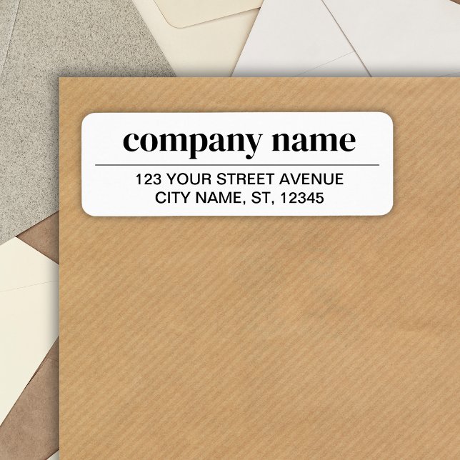 Etiqueta Endereço de devolução comercial personalizado simp (simple company return address sticker
)